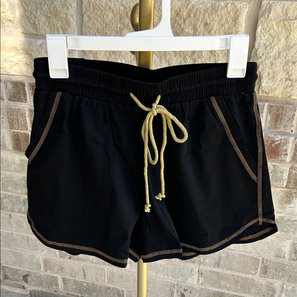 NWT Mystree Black Cotton Athleisure Lounge Shorts (Size: S)